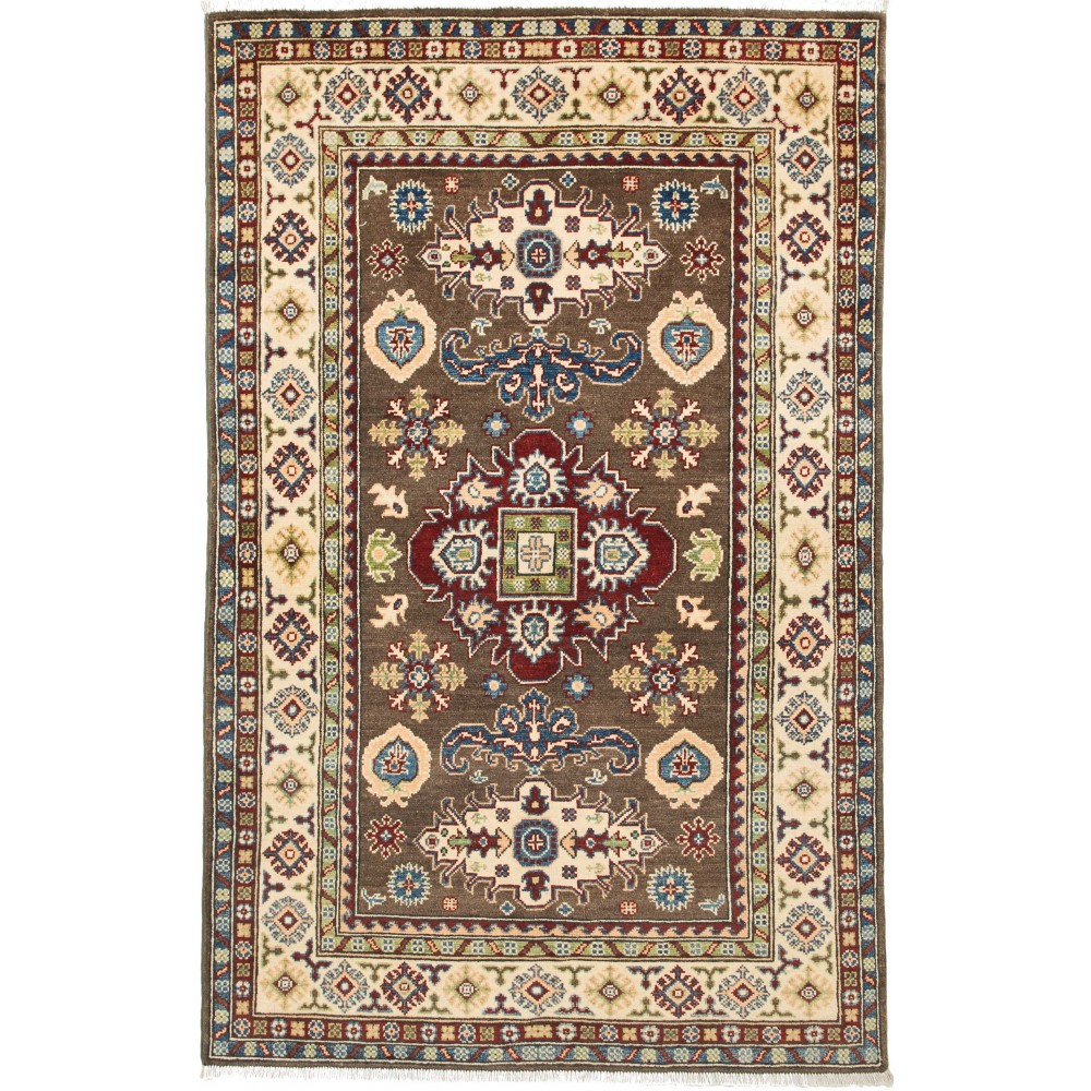 Tappeto Kazak Afghanistan azzurro marrone 119x187 Tappeto Kazak Afghanistan azzurro marrone 119x187