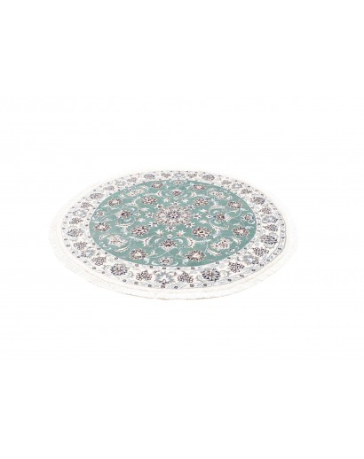 Tappeto Nain Kashmar Persia bianco blu 145x145