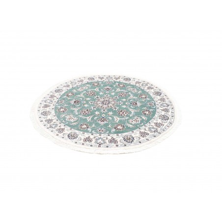 Tappeto Nain Kashmar Persia bianco blu 145x145