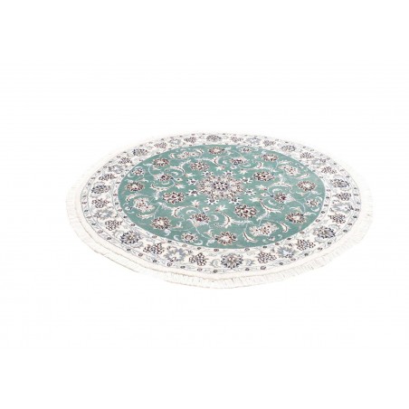 Tappeto Nain Kashmar Persia bianco blu 145x145