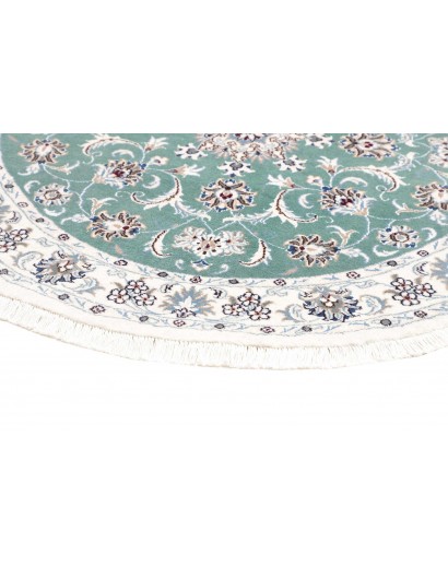 Tappeto Nain Kashmar Persia bianco blu 145x145