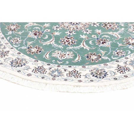 Tappeto Nain Kashmar Persia bianco blu 145x145
