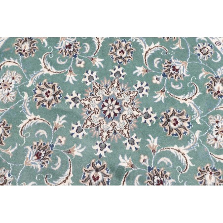 Tappeto Nain Kashmar Persia bianco blu 145x145