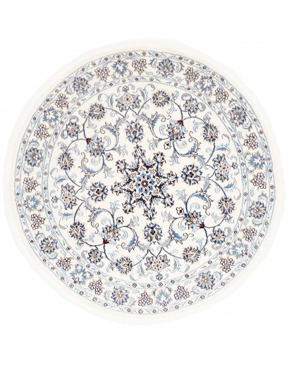 Tappeto Nain Kashmar Persia bianco grigio 145x145