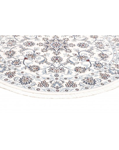 Tappeto Nain Kashmar Persia bianco grigio 145x145