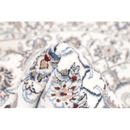 Tappeto Nain Kashmar Persia bianco grigio 145x145