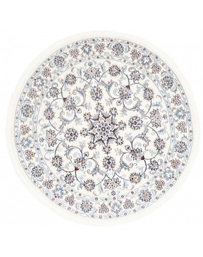 Tappeto Nain Kashmar Persia bianco grigio 150x150