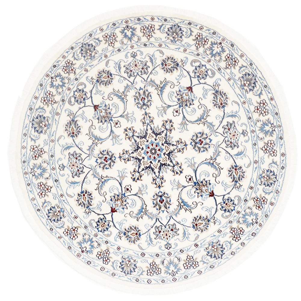 Tappeto Nain Kashmar Persia bianco grigio 150x150