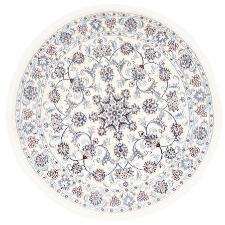 Tappeto Nain Kashmar Persia bianco grigio 150x150