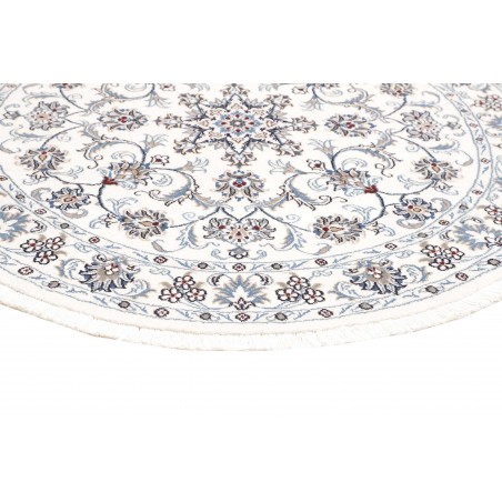 Tappeto Nain Kashmar Persia bianco grigio 150x150