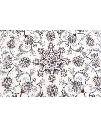 Tappeto Nain Kashmar Persia bianco grigio 150x150