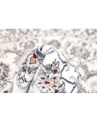 Tappeto Nain Kashmar Persia bianco grigio 150x150