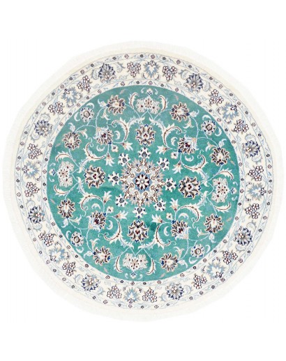 Tappeto Nain Kashmar Persia bianco blu 150x150