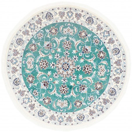 Tappeto Nain Kashmar Persia bianco blu 150x150