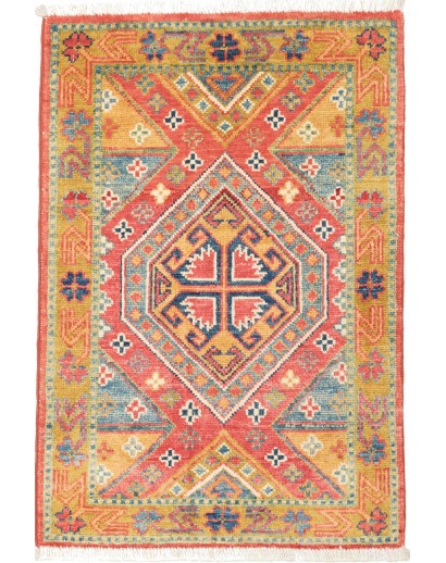 Tappeto Kazak Pakistan arancione bianco 60x88