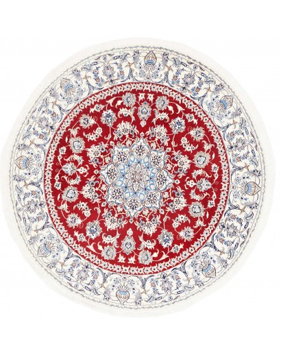 Tappeto Nain Kashmar Persia bianco marrone 200x200