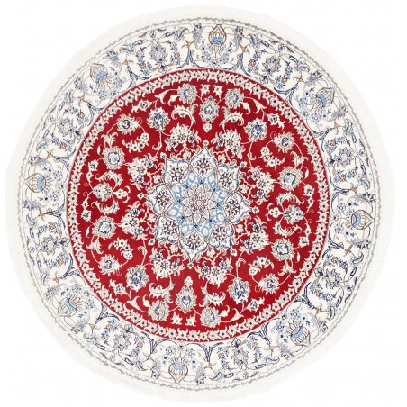 Tappeto Nain Kashmar Persia bianco marrone 200x200