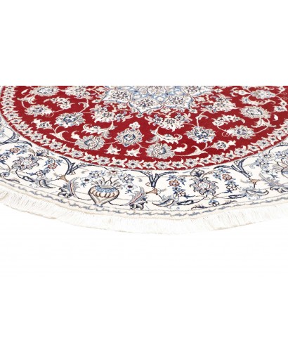 Tappeto Nain Kashmar Persia bianco marrone 200x200