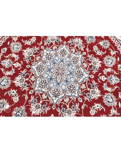 Tappeto Nain Kashmar Persia bianco marrone 200x200