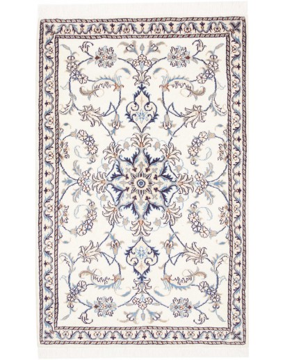 Tappeto Nain Kashmar Persia bianco grigio 89x143