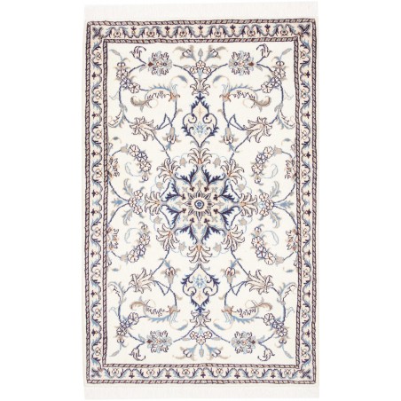 Tappeto Nain Kashmar Persia bianco grigio 89x143