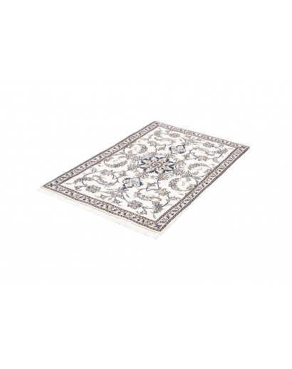 Tappeto Nain Kashmar Persia bianco grigio 89x143