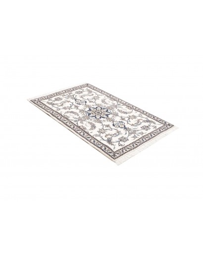 Tappeto Nain Kashmar Persia bianco grigio 89x143