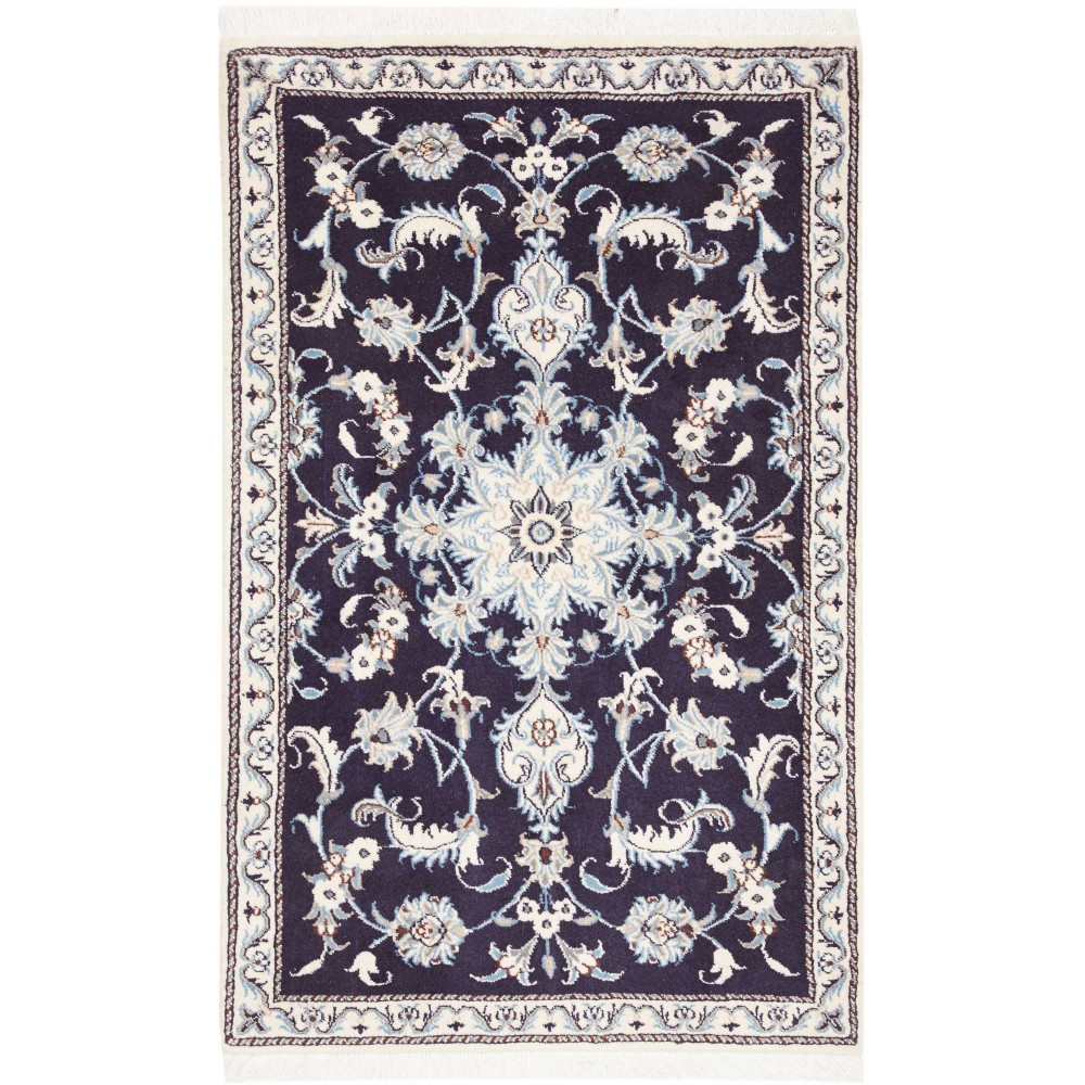 Tappeto Nain Kashmar Persia grigio azzurro 86x135