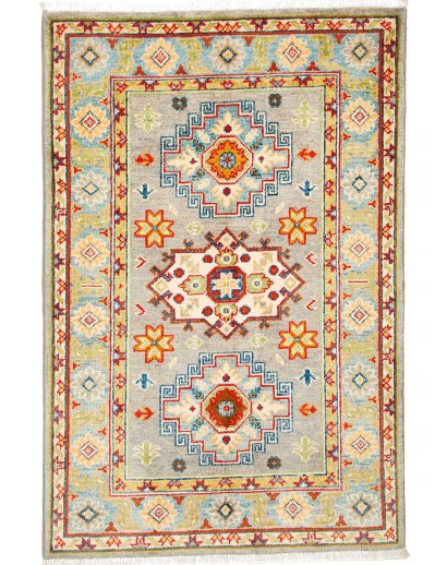 Tappeto Kazak Afghanistan beige grigio 83x125