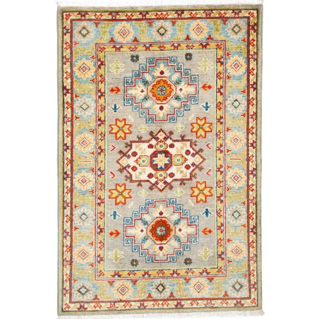 Tappeto Kazak Afghanistan beige grigio 83x125