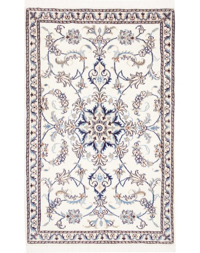 Tappeto Nain Kashmar Persia bianco grigio 90x135
