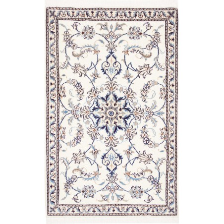 Tappeto Nain Kashmar Persia bianco grigio 90x135