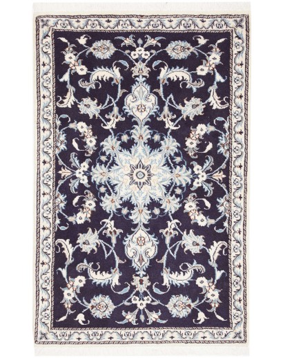 Tappeto Nain Kashmar Persia grigio azzurro 89x136