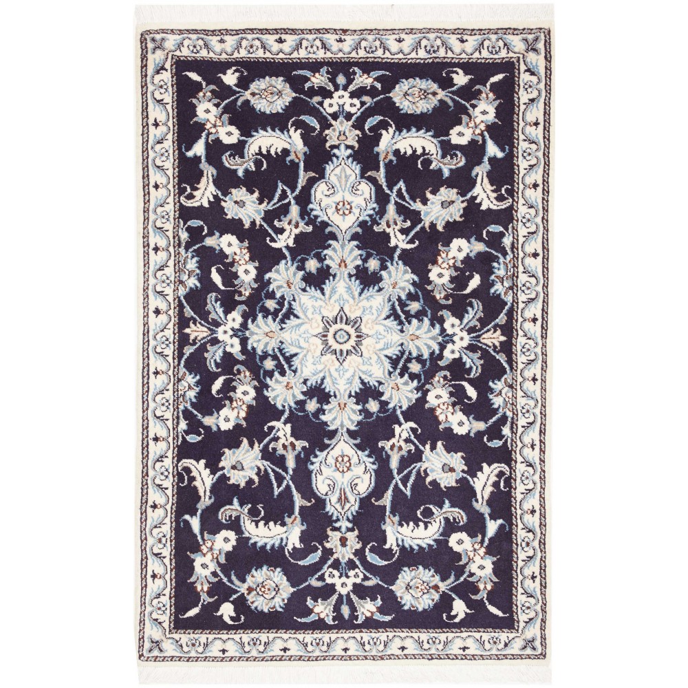 Tappeto Nain Kashmar Persia grigio azzurro 89x136