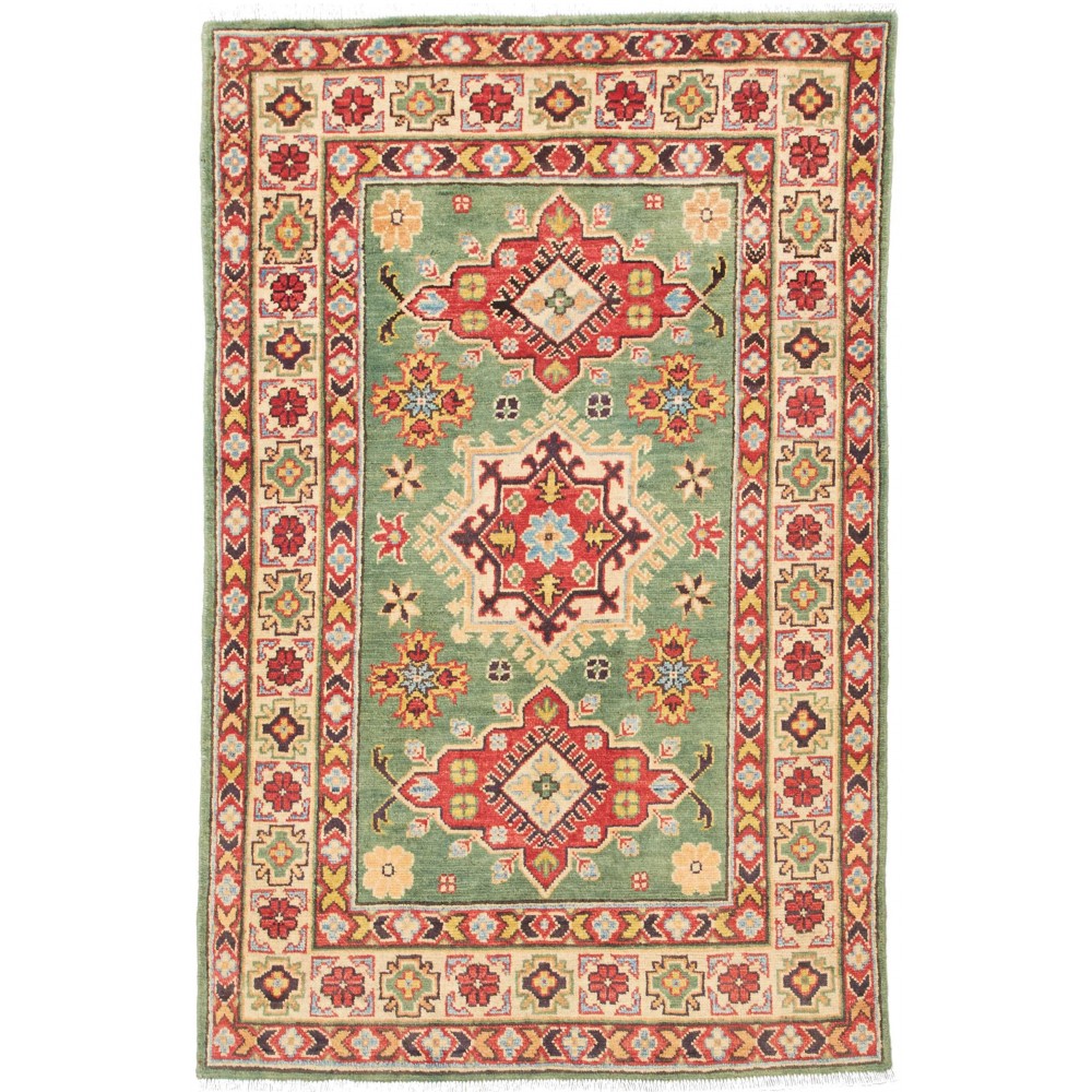 Tappeto Kazak Pakistan marrone bianco 96x152 Tappeto Kazak Pakistan marrone bianco 96x152