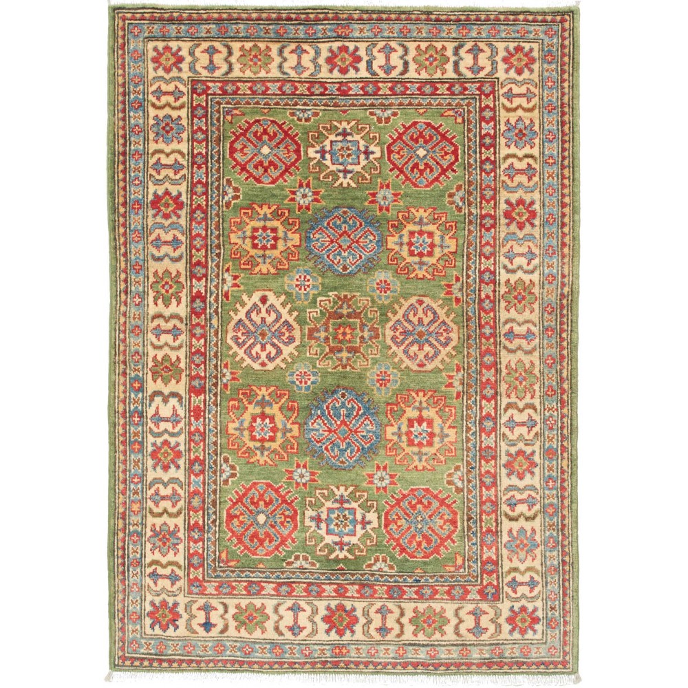 Tappeto Kazak Pakistan marrone beige 101x147 Tappeto Kazak Pakistan marrone beige 101x147