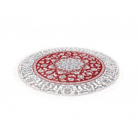 Tappeto Nain Kashmar Persia bianco marrone 195x195