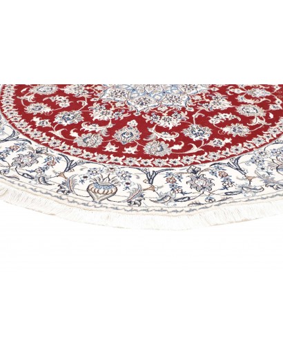 Tappeto Nain Kashmar Persia bianco marrone 195x195