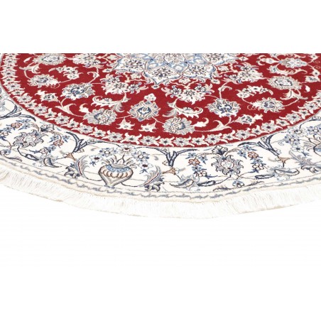 Tappeto Nain Kashmar Persia bianco marrone 195x195