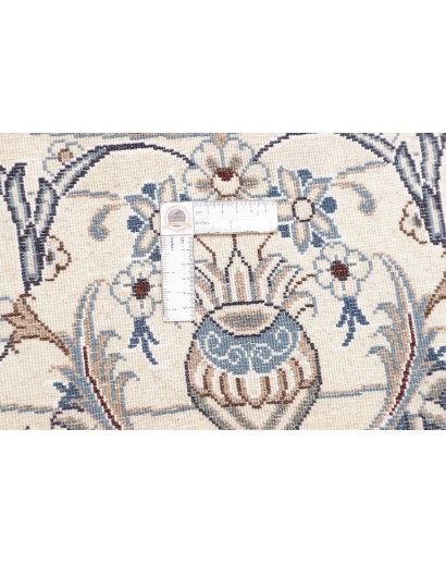Tappeto Nain Kashmar Persia bianco marrone 195x195