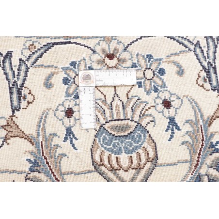 Tappeto Nain Kashmar Persia bianco marrone 195x195
