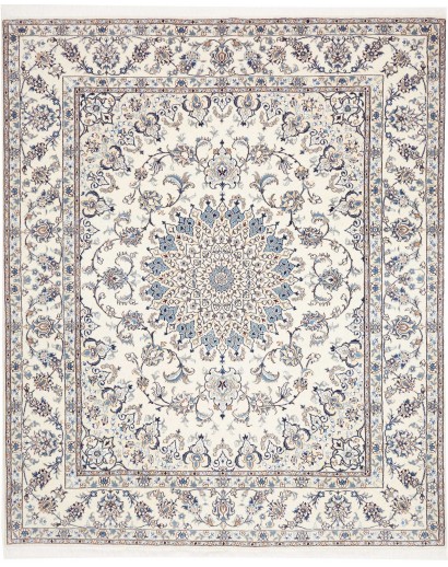Tappeto Nain Kashmar Persia bianco grigio 248x298