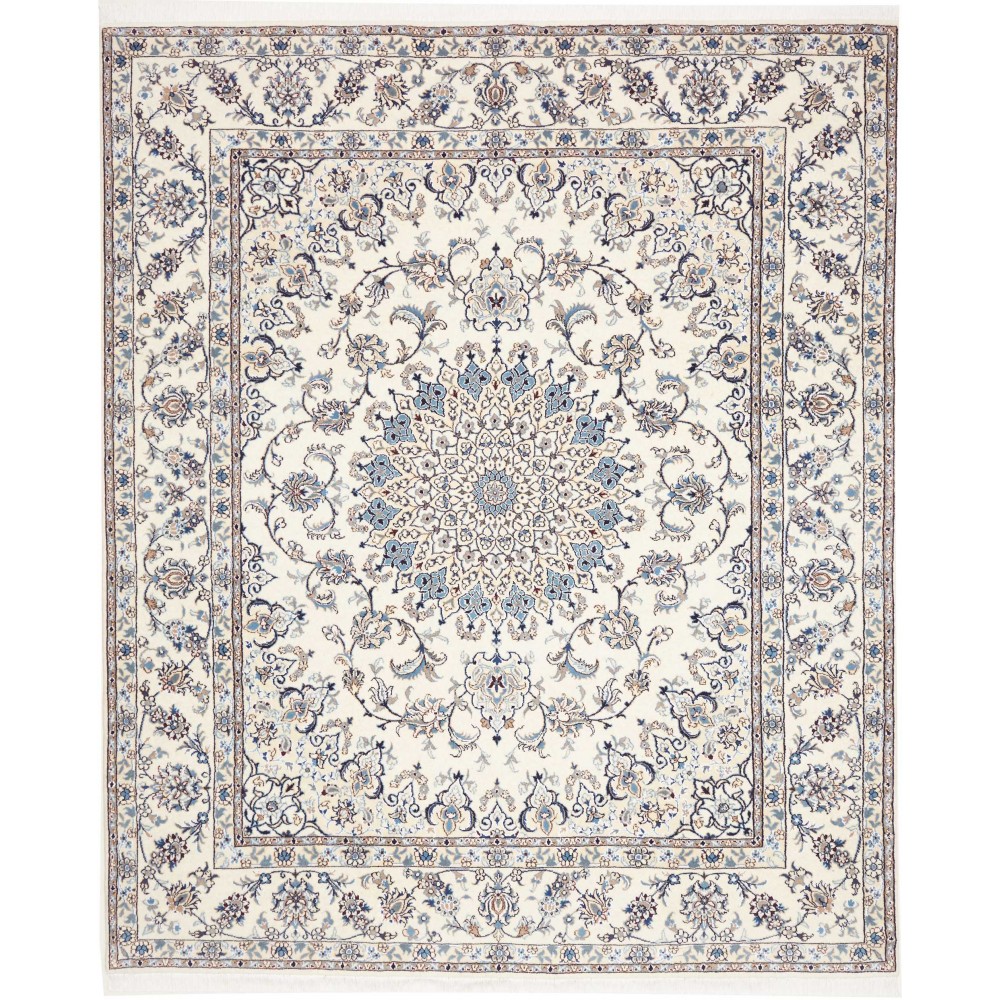 Tappeto Nain Kashmar Persia bianco grigio 248x298