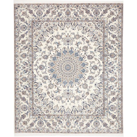 Tappeto Nain Kashmar Persia bianco grigio 248x298