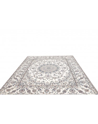 Tappeto Nain Kashmar Persia bianco grigio 248x298