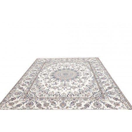 Tappeto Nain Kashmar Persia bianco grigio 248x298
