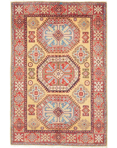 Tappeto Kazak Afghanistan marrone azzurro 100x153
