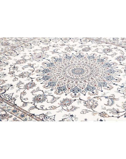 Tappeto Nain Kashmar Persia bianco grigio 248x298