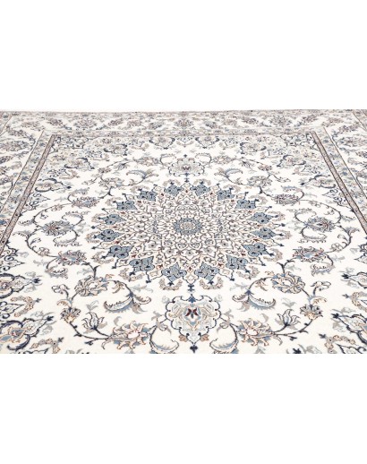 Tappeto Nain Kashmar Persia bianco grigio 248x298