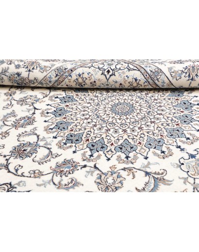 Tappeto Nain Kashmar Persia bianco grigio 248x298